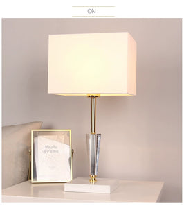 'CARREE' Crystal Stand Square Shade Dimmable Touch Table Lamp