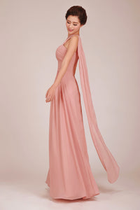 'Albertine' Chiffon Bridesmaid Dress - Floor Length - Style E