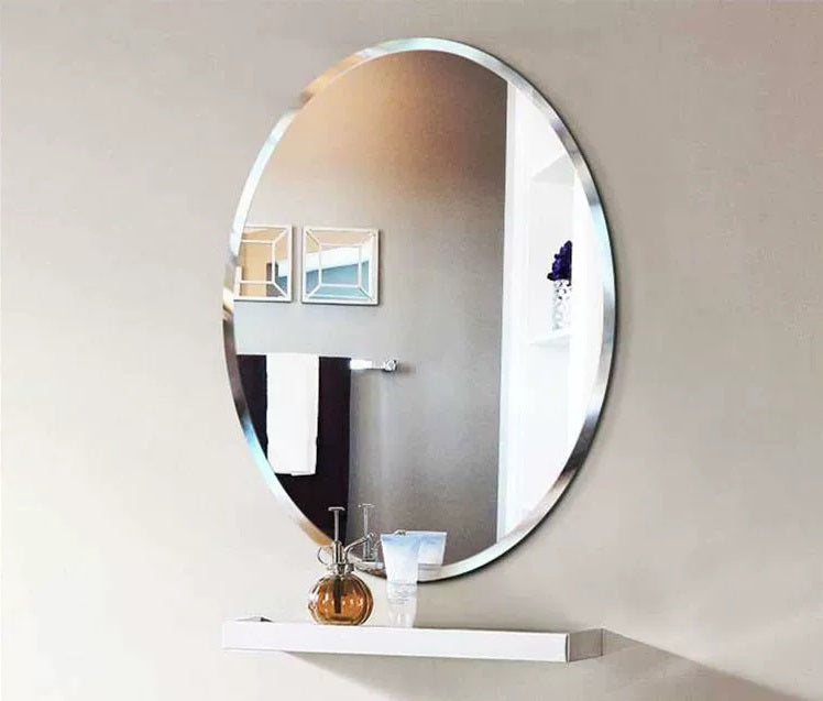'ELEENOR' Frameless Bevelled Edge Wall Mirror Bathroom Mirror - Oval ...