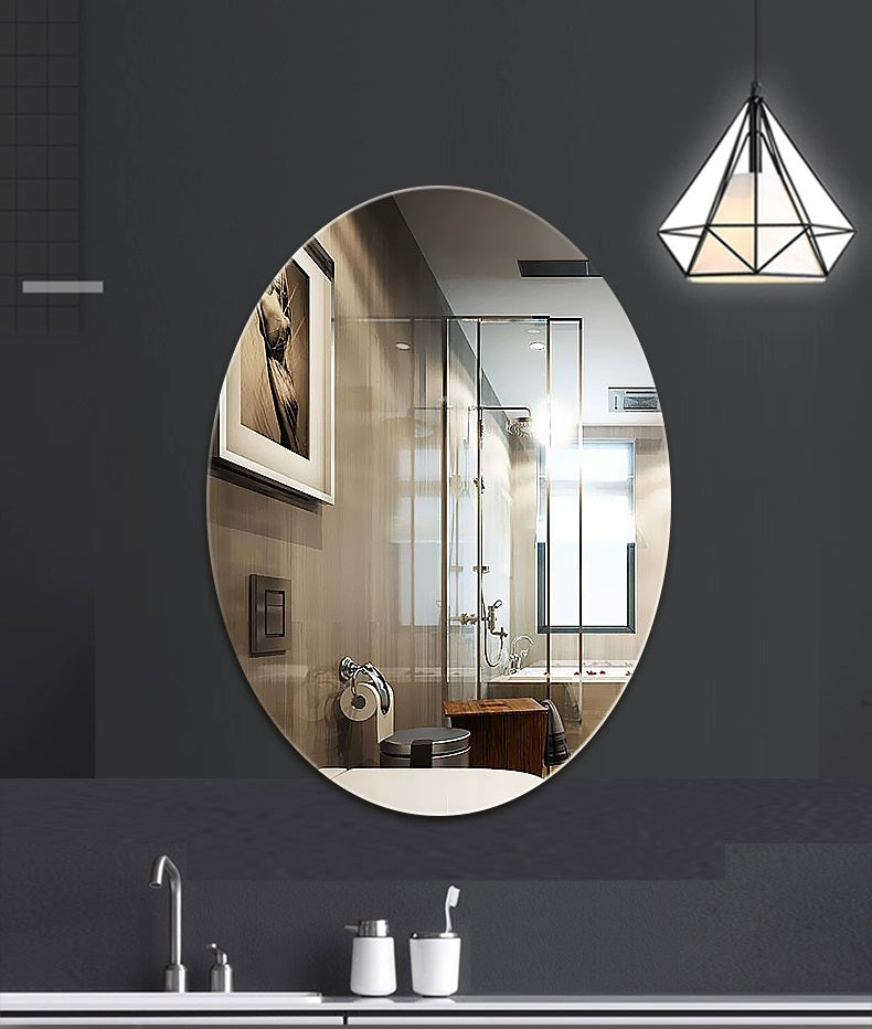 'ELEENOR' Frameless Bevelled Edge Wall Mirror Bathroom Mirror - Oval ...