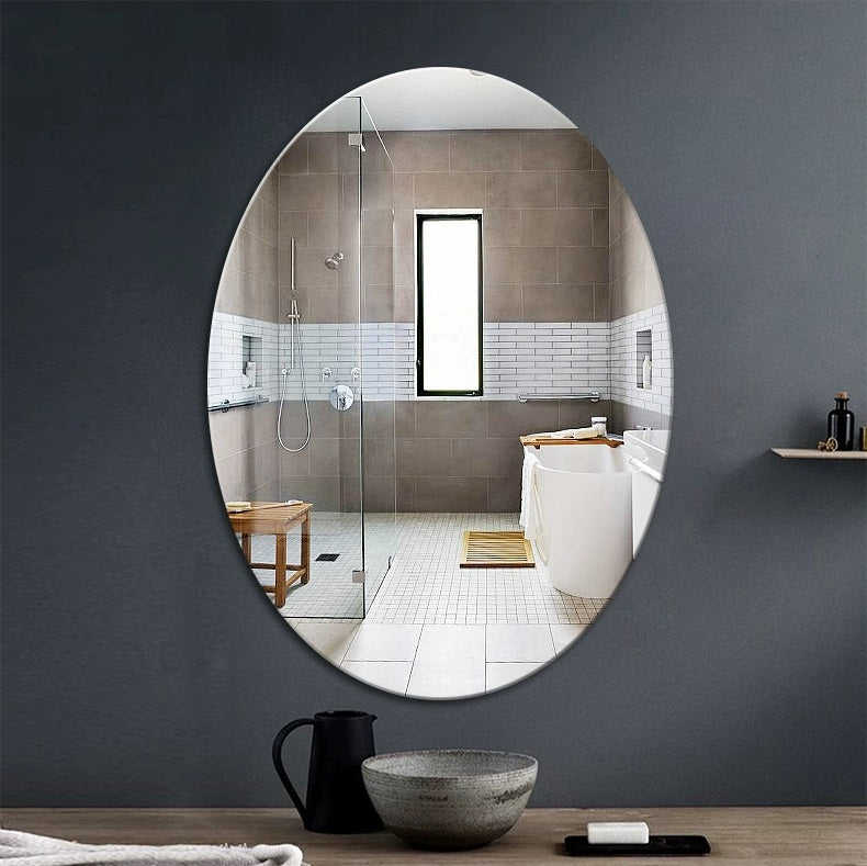 'ELEENOR' Frameless Bevelled Edge Wall Mirror Bathroom Mirror Oval