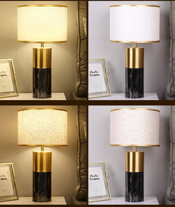 'BASILE' Imitation Marble Gold Base Dimmable Table Lamp