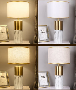 'BASILE' Imitation Marble Gold Base Dimmable Table Lamp