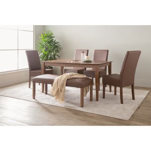 'ALLEGRO' Dining Table + 4x 'MESI' Dining Chair + 1x 'MESI' Bench - Cocoa