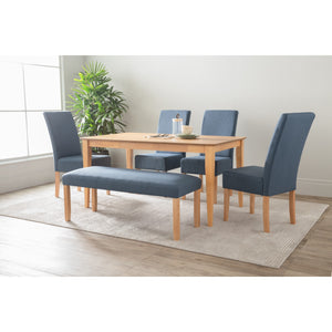 'ALLEGRO' Dining Table + 4x 'MESI' Dining Chair + 1x 'MESI' Bench - Natural