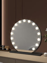 'AMOUR' Round Vanity Mirror - Hollywood Light Bulbs