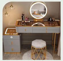 'ANNALISE' Vanity Dressing Table with LED Makeup Mirror and Chair