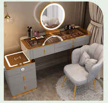 'ANNALISE' Vanity Dressing Table with LED Makeup Mirror and Chair