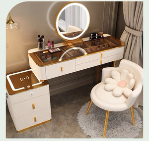 'ANNALISE' Vanity Dressing Table with LED Makeup Mirror and Chair