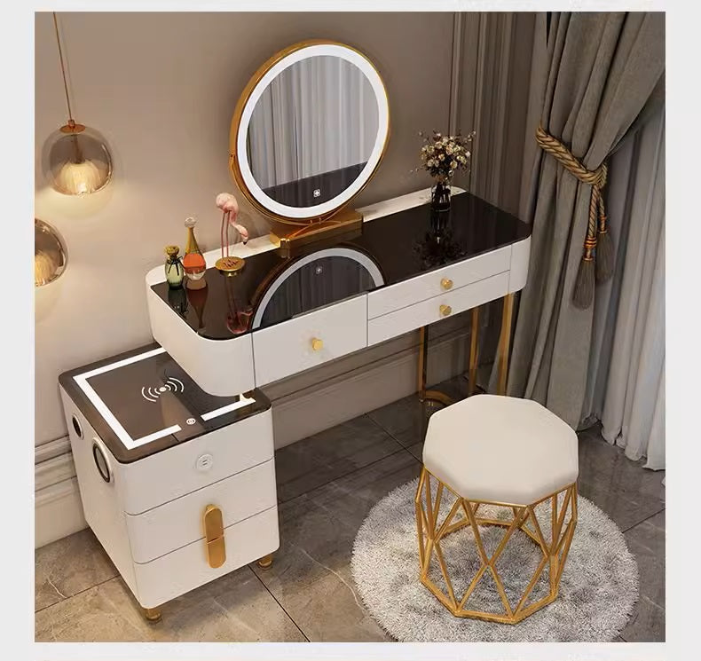 'ANNALISE' Vanity Dressing Table with LED Makeup Mirror and Chair
