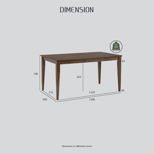 'ALLEGRO' Dining Table + 4x 'MESI' Dining Chair + 1x 'MESI' Bench - Natural