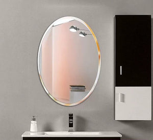 'ELEENOR' Frameless Bevelled Edge Wall Mirror Bathroom Mirror  - Oval