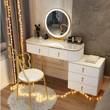 'ISABELLA' Vanity Dressing Table with LED Makeup Mirror and Chair