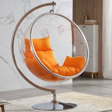 'SPACE BUBBLE' Hanging Egg Swing Chair Leisure Modern Accent Chair - Silver Stand