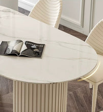 'OLIVIA' Oval Shaped Sintered Stone Top Dining Table