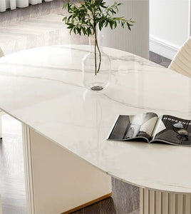 'OLIVIA' Oval Shaped Sintered Stone Top Dining Table