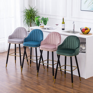 'ROSALEEN' Bar Stool Kitchen Bar Chair - Velvet