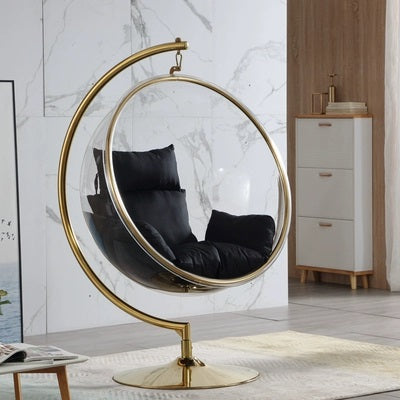 SPACE BUBBLE Hanging Egg Swing Chair Leisure Modern Accent Chair Gold Stand