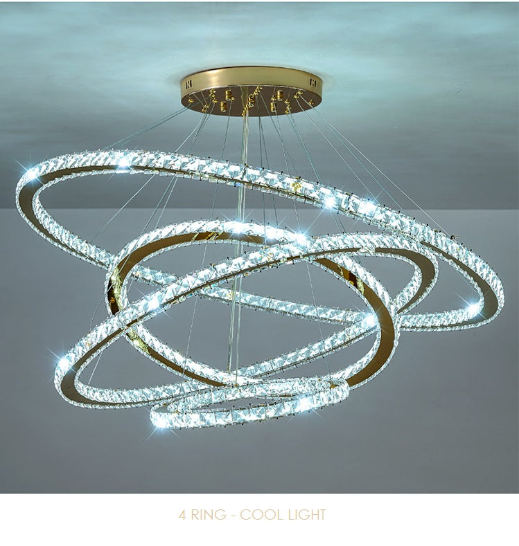 Circular crystal led deals chandelier