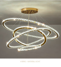 'MOSELLE' Multi Ring Chandelier Pendant Light K9 Crystal Suspension Pendant Light