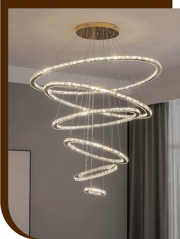 5 ring deals crystal chandelier