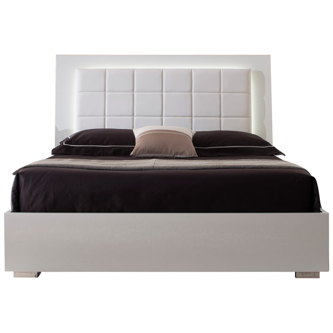 'QUADRO' Bed with Built-In LED Light & End Drawers