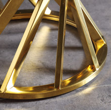 'AMELIA' Gold Stainless Steel Base Marble Lamp Side Table