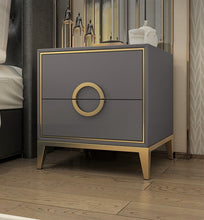 'ANELLO' High Gloss Gold Trim Bedside Table