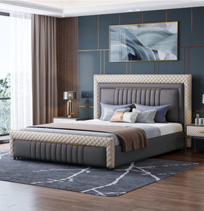 'AUGUSTINE' Genuine Leather Bed
