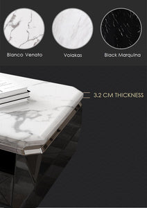 'DOVE' High Gloss Marble Top Coffee Table