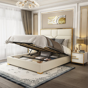 'EVELYN' Genuine Leather Bed
