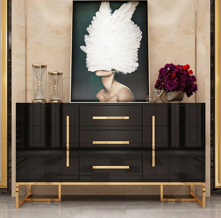 Black buffet with sales marble top