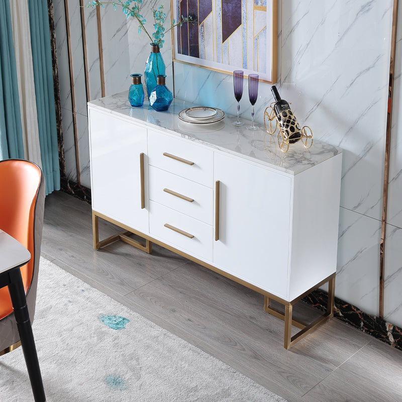 'FELICIA' High Gloss Buffet with Marble Top