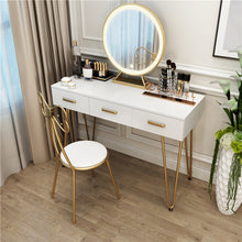 'MIA' Vanity Dressing Table with LED Makeup Mirror and Stool - WHITE Drawer Unit