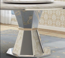 'HEAVENA' Stainless Steel Base Round Marble Dining Table