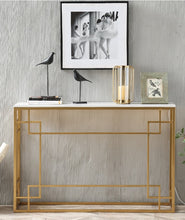 'HIROMI' Marble Console Hallway Table with LED Light