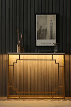 'HIROMI' Marble Console Hallway Table with LED Light