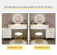 'ISABELLA' Vanity Dressing Table with LED Makeup Mirror and Chair