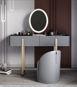 'KONA' Sintered Stone Vanity Dressing Table with LED Makeup Mirror and Stool