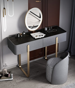'KONA' Sintered Stone Vanity Dressing Table with LED Makeup Mirror and Stool