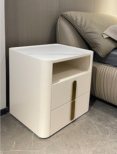 'KONA' Sintered Stone Bedside Table with Built in Wireless Charging and USB Ports