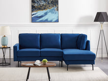 'JESSICA' RHF Chaise Modular Sofa Velvet Fabric