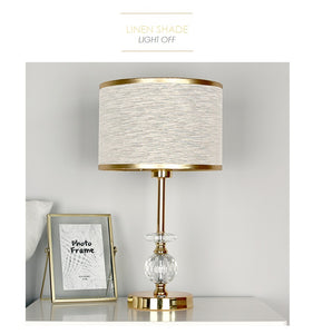 'MILLA' Gold Base Crystal Dimmable Touch Table Lamp