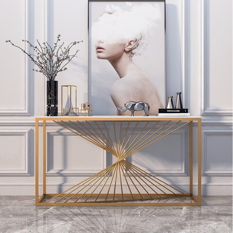'RAIDEN' Marble Console Hallway Table with LED Light
