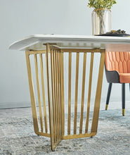 'JESSICA' Gold Stainless Steel Base Marble Dining Table