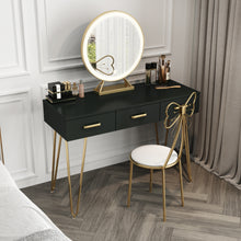 'MIA' Vanity Dressing Table with LED Makeup Mirror and Stool - GREY